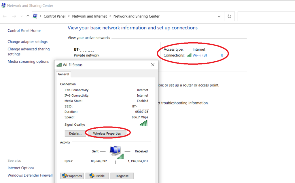 network-key-on-win10